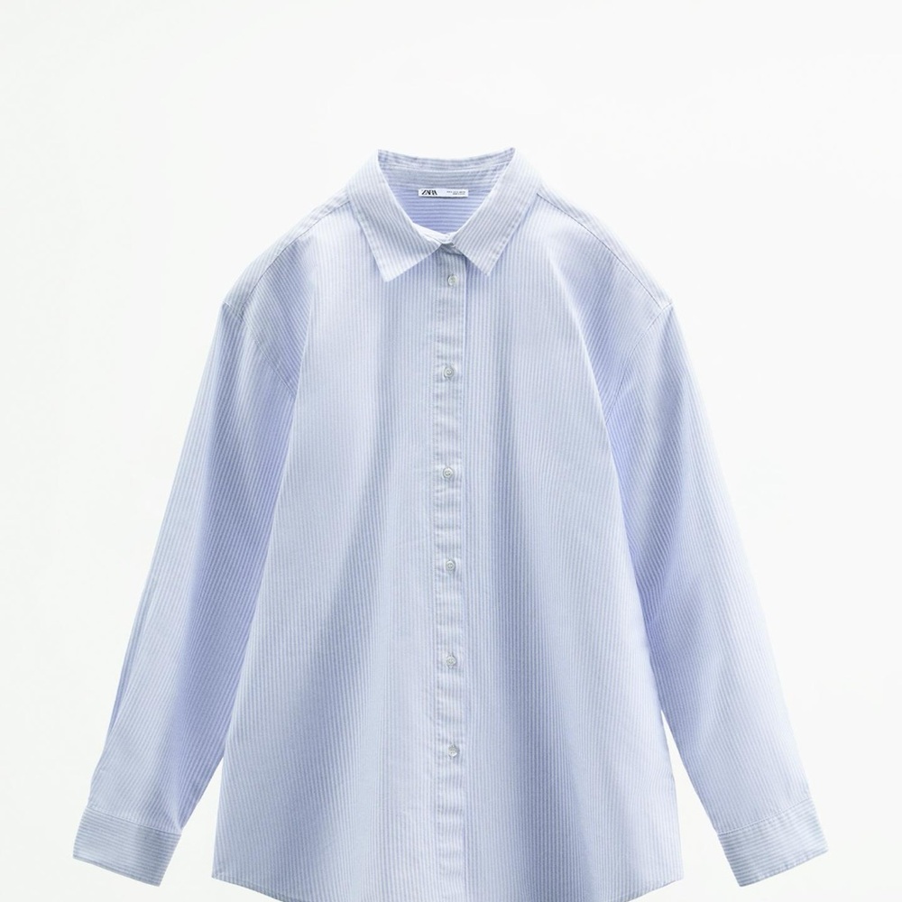 Zara Oversized Blue Striped Shirt